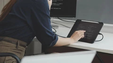 Developing programmer Team Development Website design and coding technologi.. Stock Footage 309836888