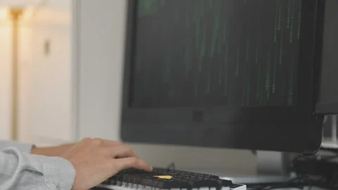 Developing programmer Team Development Website design and coding technologi.. Stock Footage 309836972