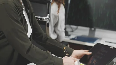 Developing programmer Team Development Website design and coding technologi.. Stock Footage 309836982