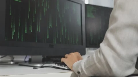 Developing programmer Team Development Website design and coding technologi.. Stock Footage 309836989