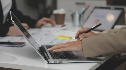 Developing programmer Team Development Website design and coding technologi.. Stock Footage 309837111