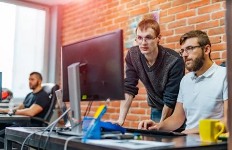 Developing programming and coding technologies. Website design. Stock-Fotos