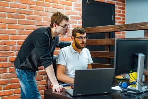 Developing programming and coding technologies. Website design.  Stock Photos