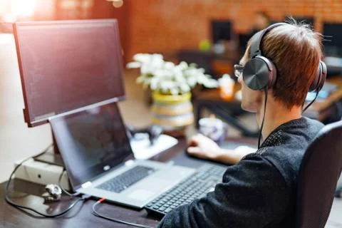 Developing programming and coding technologies. Website design. Stock-Fotos