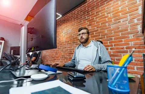 Developing programming and coding technologies. Website design. Stock-Fotos