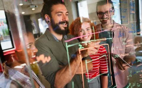 Developing programming and coding technologies. Programmer working in a sof.. Stock-Fotos