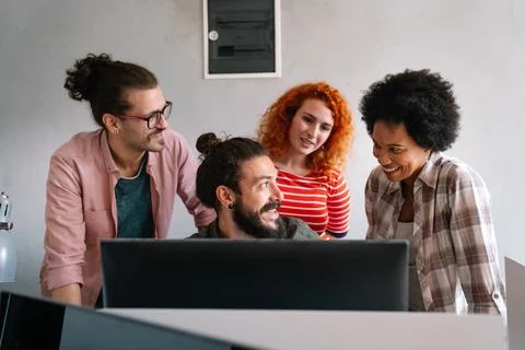 Developing programming and coding technologies. Programmer working in a software 스톡 사진