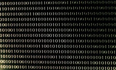Developing programming binary code. Abstract Binary Software Programming Code. Stock Photos