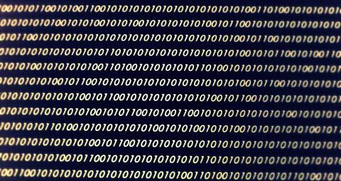 Developing programming binary code. Abstract Binary Software Programming Code. Foto stock