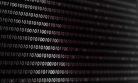 Developing programming binary code. Abstract Binary Software Programming Code. Foto stock