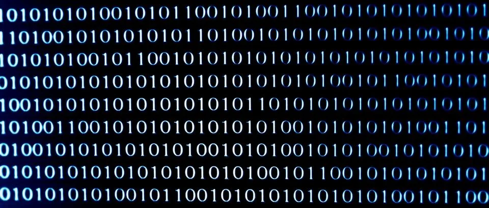 Developing programming binary code. Abstract Binary Software Programming Code. Foto stock