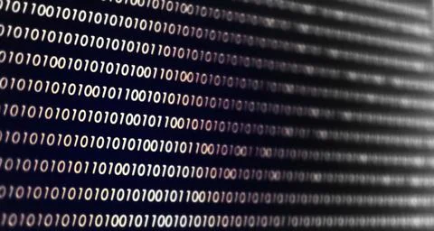 Developing programming binary code. Abstract Binary Software Programming Code. Stock Photos