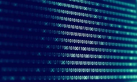 Developing programming binary code. Abstract Binary Software Programming Code. Stock Photos