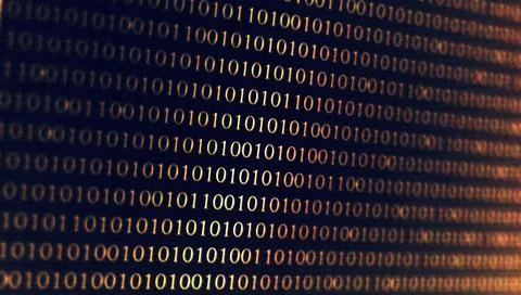 Developing programming binary code. Abstract Binary Software Programming Code. Foto stock