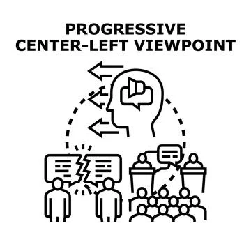 Developing progressive center left political discussion Stock-Illustration