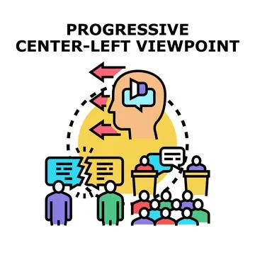 Developing progressive center left political discussion Illustrazione stock