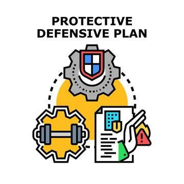 Developing a protective defensive plan for security strategy Stock Illustration