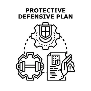 Developing a protective defensive plan for security strategy イラスト素材