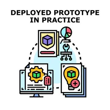 Developing prototype concept and deployment process Stock Illustration