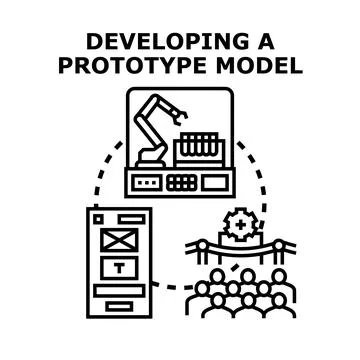 Developing a prototype model concept illustration Stock Illustration