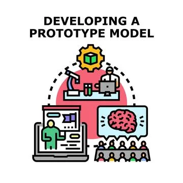 Developing a prototype model concept vector illustration Illustrazione stock