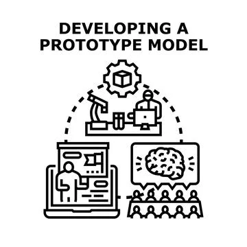 Developing a prototype model concept vector illustration イラスト素材