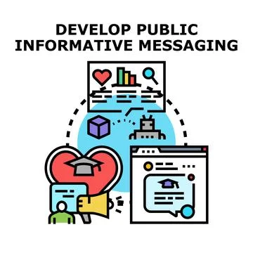 Developing public informative messaging strategy concept Stock Illustration