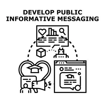 Developing public informative messaging strategy concept イラスト素材