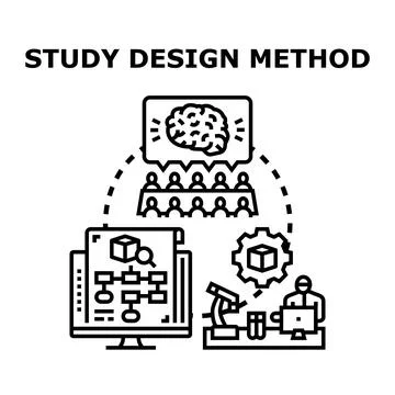Developing research methodology for scientific study design Stock Illustration