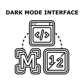 Developing responsive user interface for dark mode Stock Illustration