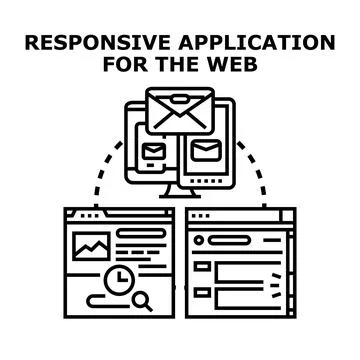 Developing responsive web application for multi device compatibility Stock Illustration