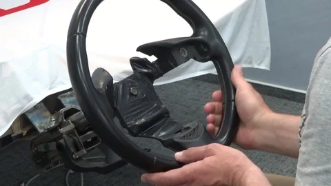 Developing the right steering angle in a safe driving school Stock Footage 94771859