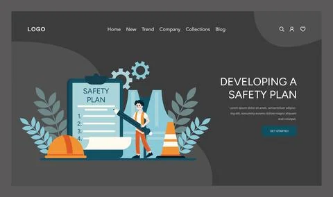Developing a Safety Plan vector 스톡 일러스트