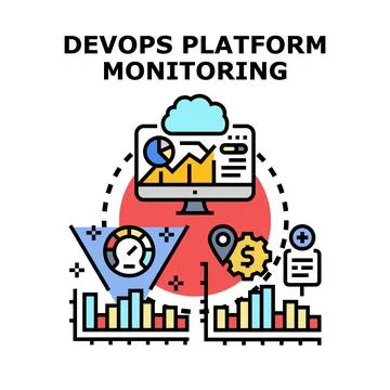 Developing scalable devops platform monitoring and analytics system 库存插图