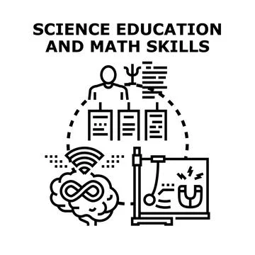 Developing science education and math skills concept Stock Illustration
