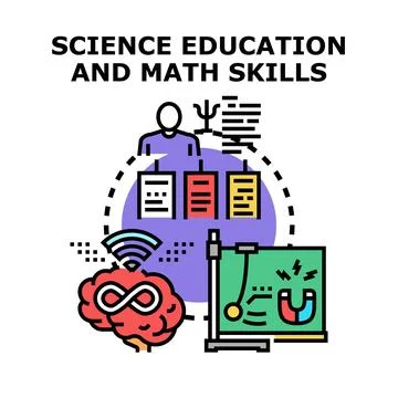 Developing science education and math skills concept Stock Illustration