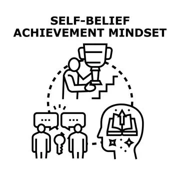 Developing self belief for achieving success and personal growth Stock Illustration
