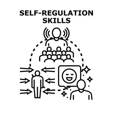 Developing self regulation skills managing internal and external influences Stock Illustration