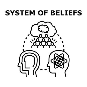 Developing shared societal values and individual belief systems Stockillustratie