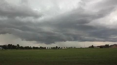 Developing Shelf Cloud Time Lapse over suburbs Stock Footage 40692310