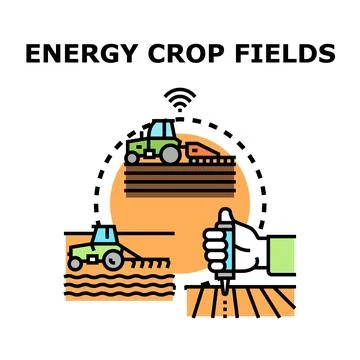 Developing smart energy crop fields agriculture management 库存插图
