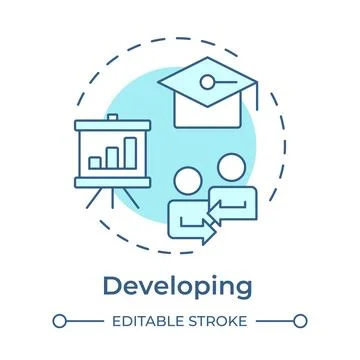 Developing soft blue concept icon Illustrazione stock