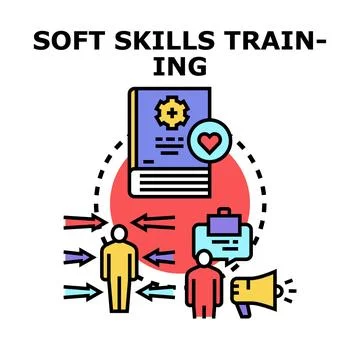 Developing soft skills in business communication training Stock Illustration