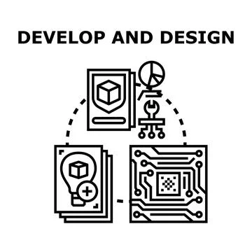Developing software and designing digital products Stock Illustration