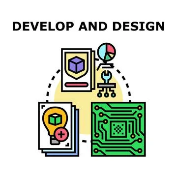 Developing software and designing digital products Illustrazione stock