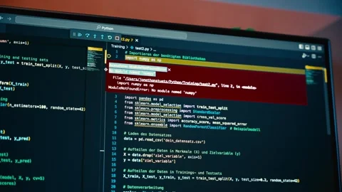 Developing Software Code in a Dark Monitor Screen for Data Science Tasks Vidéo 331165029
