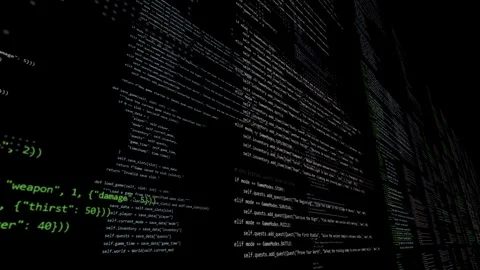 Developing software code. Writing html or css language or generating code by Video stock 305514806