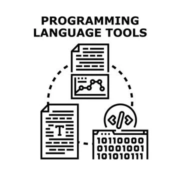 Developing software using programming language tools concept イラスト素材