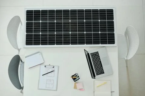 Developing Solar Panel In Office Stock Photos