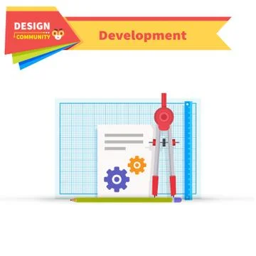 Developing Solution Design Flat Stock Illustration